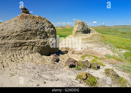 Buttes dans badlands de Killdeer. L'Édifice de l'Est. Le parc national des Prairies en Saskatchewan Canada Banque D'Images