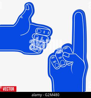 Ensemble d'amateurs de sports holding doigts mousse Illustration de Vecteur