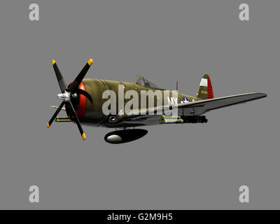 Avion militaire contre l'arrière-plan gris, l'image générée numériquement Banque D'Images