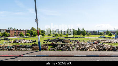 Feu de Rathcoole site dans Newtownabbey. Banque D'Images