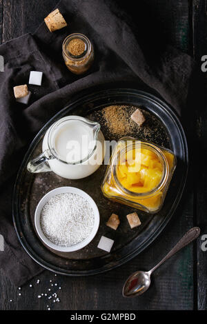 Dessert tapioca à la mangue Banque D'Images