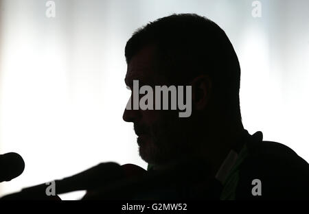 République d'Irlande l'entraîneur adjoint, Roy Keane lors d'une conférence de presse à l'hôtel Radisson Blu Hotel, Little Island, Cork. Banque D'Images