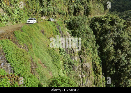 Route de la mort, camino de la muerte, yungas route entre la paz et Coroico, Bolivie Banque D'Images