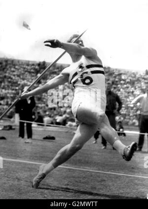 Colin George Smith,1958,javelin Banque D'Images