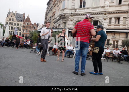 Des musiciens de rue à Anvers, Belgique Banque D'Images