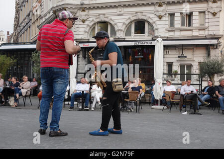 Des musiciens de rue à Anvers, Belgique Banque D'Images