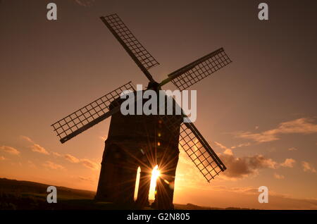 Moulin à vent de Chesterton au coucher du soleil Banque D'Images