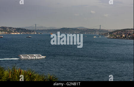 Le Bosphore est un détroit nord-sud qui relie la mer de Marmara à la mer Noire à Istanbul Banque D'Images