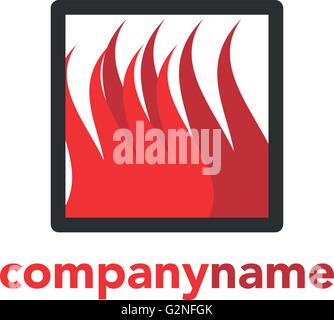 Logo Vector modèle. Abstract fire forme. Affaires, technologie, nature, symbole. Illustration de Vecteur