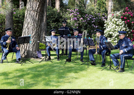 2016 American Memorial Service au cimetière militaire de Brookwood UK - Bande USAFE Banque D'Images