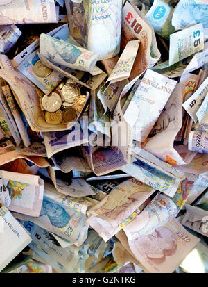 Sterling en billets et pièces de collection, Londres Banque D'Images