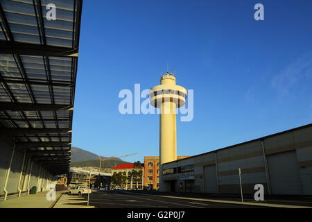 Le Port de Hobart Tower et entrepôts à quai à Hobart, Tasmanie, Australie. Banque D'Images