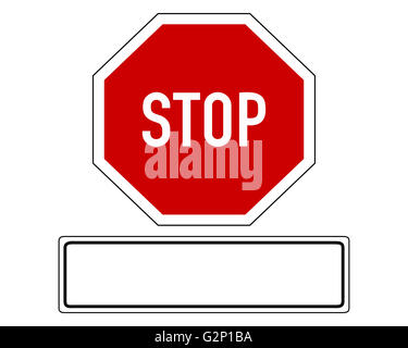 Panneau d'arrêt avec ajouté sign Banque D'Images