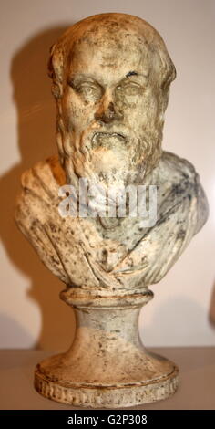Buste de Socrate, philosophe grec classique. Fabriqué à partir de plâtre. Vers 469-399 avant JC. Banque D'Images