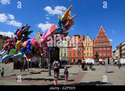 Maisons à marché du sel près de Rynek, Wroclaw, Silésie, Pologne, Europe Banque D'Images