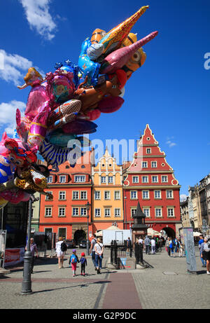 Maisons à marché du sel près de Rynek, Wroclaw, Silésie, Pologne, Europe Banque D'Images