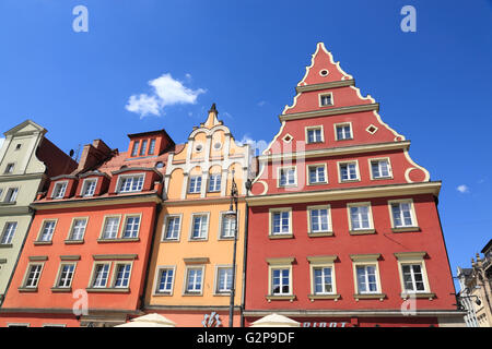 Maisons à marché du sel près de Rynek, Wroclaw, Silésie, Pologne, Europe Banque D'Images