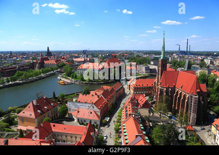Vue depuis la Cathédrale Saint-Jean, Wroclaw, Silésie, Pologne, Europe Banque D'Images