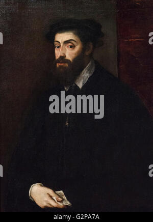 - Le Titien Tiziano Vecellio (ca. 591-1576 1488/90), Portrait de Carlo V (1549). L'Empereur Charles V Banque D'Images