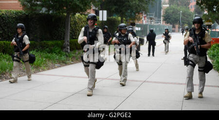 Westwood CA. 1er juin 2016. LAPD SWAT à l'UCLA après un meurtre-suicide mercredi matin à l'UCLA laissé deux morts, et invité un campus-wide lockdown, selon le service de police de Los Angeles.'à environ 10 ce matin, d'un homicide et d'un suicide a eu lieu dans le secteur sud, ' le chef de la police de Los Angeles, Charlie Beck a déclaré dans une conférence de presse. "Il semble qu'il a été entièrement compris. Nous croyons qu'il n'y a pas de suspects en circulation et aucune menace de poursuite de campus de l'UCLA. Nous sommes dans le processus de libération de la campus. © Gene Blevins/ZUMA/Alamy Fil Live News Banque D'Images