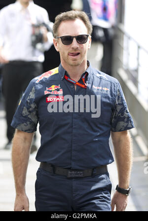 Monaco, Monte Carlo - le 28 mai 2016 : Championnat du Monde de Formule Un avec Christian Horner, Red Bull Racing | Verwendung weltweit/photo alliance Banque D'Images