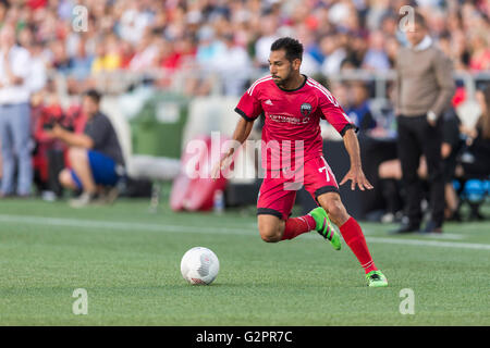 01 juin 2016 : Ottawa Fury FC Junior avant Paulo (7) en action lors de la finale du championnat canadien Amway entre Ottawa et Vancouver Whitecaps FC Fury à TD Place Stadium à Ottawa, ON, Canada. Ottawa Fury FC a remporté la première étape de la demi-finale 2-0. Daniel Lea/CSM Banque D'Images