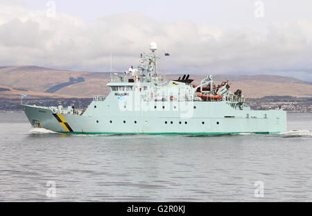 Monospace Minna Marine de l'Ecosse (anciennement l'Agence de protection de l'Écossais de la pêche), tête de Greenock sur une autre mission. Banque D'Images