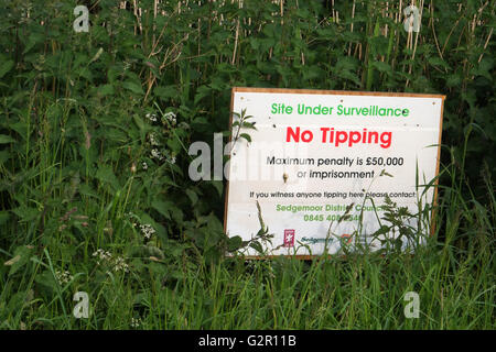 Aucun signe de bascule, peine maximale £50 000 site sous surveillance, voler des environs de la pointe en milieu rural Somerset. Juin 2016 Banque D'Images