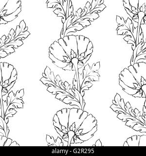 Transparente Floral pattern. Fond de fleurs. Fond d'épanouir et sol carrelé stylisé de feuilles d'acanthe Illustration de Vecteur