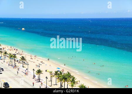 La plage de Fort Lauderdale près de Miami, Floride USA Banque D'Images