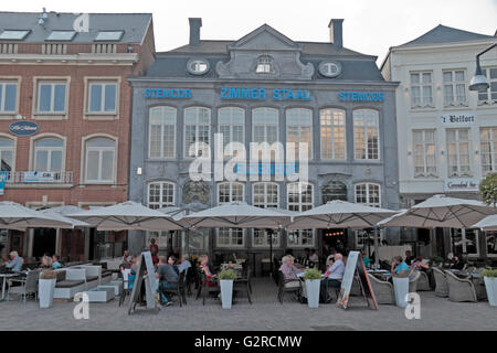 L'Elzenhof restaurant sur le Grote Markt, à Lier, Belgique. Banque D'Images