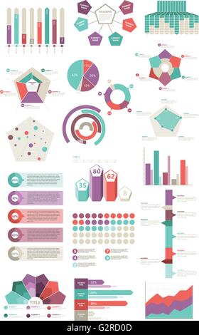 Ensemble d'éléments graphiques et infographies Illustration de Vecteur
