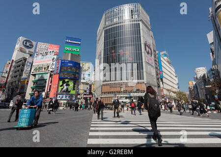 Traversée de Shibuya à Shibuya, Tokyo, Japon. Banque D'Images