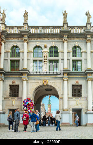 Gdansk, Pologne, le Golden Gate, plus haut Langgasser Objectif Banque D'Images