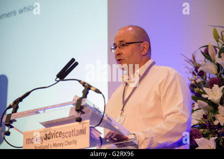 Jamie Hogg, entreprise partenaire, Royal Bank of Scotland s'exprimant à la conférence Banque D'Images