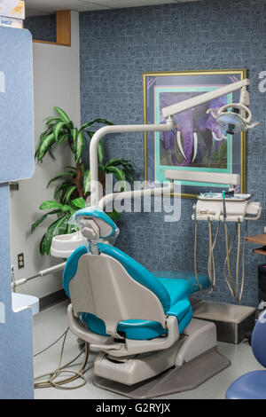 Fauteuil dentaire, bureau de dentiste, USA Banque D'Images