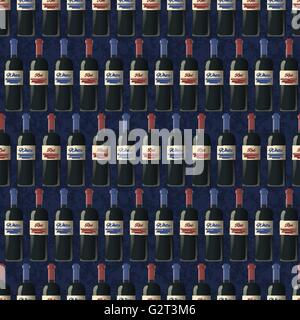 Bouteilles de vin rouge et blanc sur fond bleu foncé, motif transparent Illustration de Vecteur