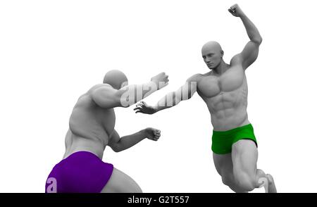 Les arts martiaux mixtes et formation Cours de Sparring Banque D'Images