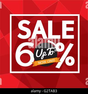Vente jusqu'à 60 pour cent rouge bannière moderne géométrique Vector Illustration Illustration de Vecteur