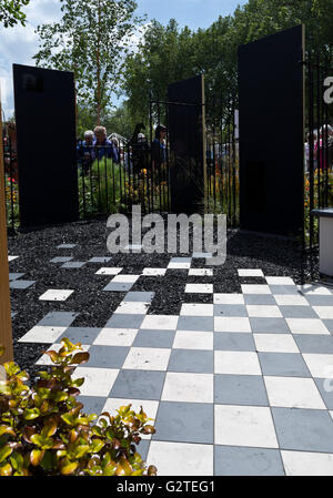 RHS Chelsea Flower Show 2016, l'esclavage moderne, Jardin Jardins Frais, gagnant de la médaille d'or de Juliette Sargeant MSGD design Banque D'Images