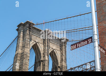 Pont de Brooklyn, NYC Banque D'Images