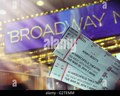 'Kinky Boots' billets de théâtre de Broadway, NYC Banque D'Images