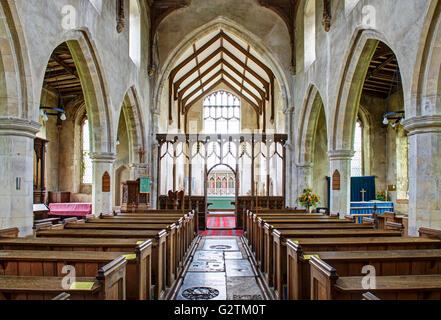 Intérieur de l'Eglise St Botolph dans le village de Trunch, Norfolk, Angleterre, Royaume-Uni Banque D'Images