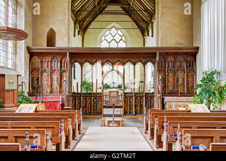 La nef de St Helen's Church, Ranworth, Norfolk, Angleterre, Royaume-Uni Banque D'Images