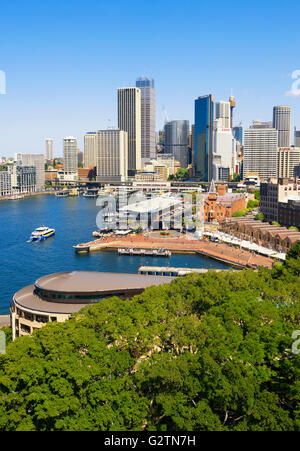 Avis de Circular Quay et The Rocks, Sydney, New South Wales, Australia Banque D'Images