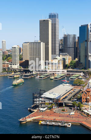 Avis de Circular Quay et The Rocks, Sydney, New South Wales, Australia Banque D'Images