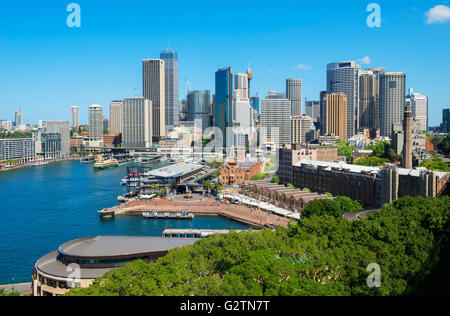 Avis de Circular Quay et The Rocks, Sydney, New South Wales, Australia Banque D'Images