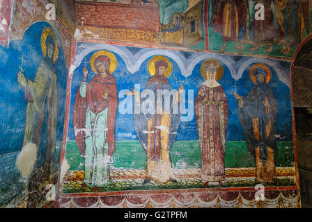 Monastère de Humor ; Church Eglise Orthodoxe Adormirea tr Sfantul Gheorghe , Roumanie, Gura Humorului Banque D'Images