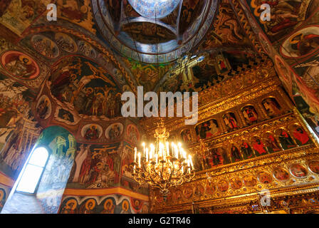 Église du Monastère Moldovita Buna Vestire ; ( ' ' ) ; Marie Annonciation Iconostase Dans le Naos, la Roumanie, la Moldavie, la Moldavie, Banque D'Images