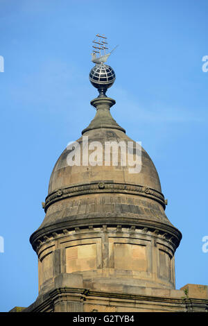 L'Écosse, Glasgow, centre-ville, George Square, Merchants House, éclairage de détail. Banque D'Images